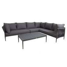 Garden furniture set BREMEN table, corner sofa, grey