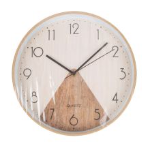 Wall clock WOODY D34cm, wood triangle