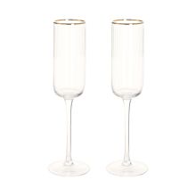 Champagne goblet GOLD RIM 2pcs H24,1cm, 270ml