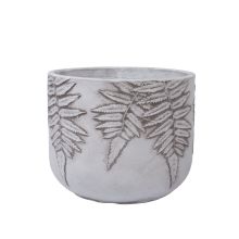 Plant holder FERN D30xH24.5cm, white/grey