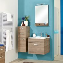 Комплект мебели для ванной с LED-светильником и раковиной 313 дуб