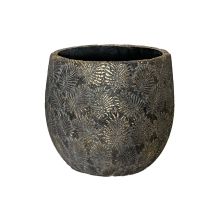 Lillepott SUNNY CEDAR D26xH25.5cm, tumehall/kuldne