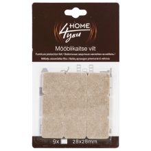 Mööblikaitse vilt 28x28mm, 9tk, beež