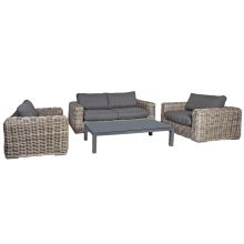 Garden furniture set CALISTA table, sofa and 2 chairs, grey