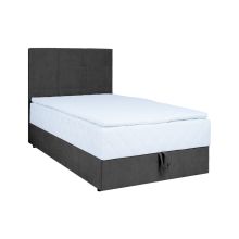Continental bed LEVI 90x200cm, with mattress, dark grey
