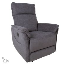 Recliner armchair GERRY with manual mechanism, grey