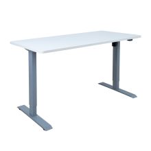 Töölaud ERGO 1 mootoriga 140x70xH71-121cm, valge/hõbehall