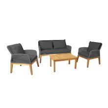 Garden furniture set FLORIDA table, sofa and 2 armchairs, grey