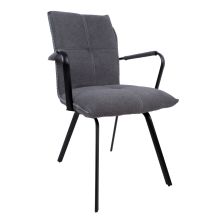 Chair EDDY with armrests, grey