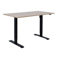 Töölaud ERGO 1-mootoriga 140x70xH71-121cm, hikkoripuu/must