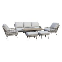 Garden furniture set MARENDA 6-parts, grey/beige