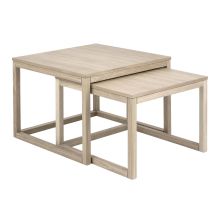 Coffee tables 2pcs CORNUS  61,5x61,5xH44cm, 70x70xH50cm, oak