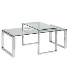 Diivanilauad 2tk KATRINE 115x55xH37,5cm, 69x40xH45cm, klaas