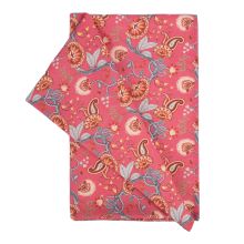 Tablecloth LONETA 136x220cm, flowers on pink base