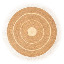 Carpet SELITA D100cm, natural with fringes