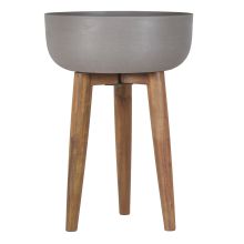 Plant holder SANDSTONE D40xH56,5cm, brown