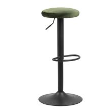 Барный стул FINCH, D40xH82см, сиденье: бархатная ткань, зеленый лес, подставка для ног: грубое порошковое покрытие, черн