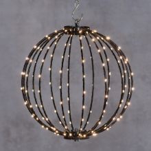 LED-valgusti BALL D30cm 160LED valge valgusega, must raam