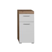 Нижний шкаф в ванную AMANDA 37x31xH79см, белый глянцевый/дуб