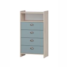 Bathroom cabinet LINDHOLM 60x33xH104cm, sand oak/blue