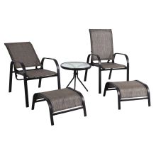 Garden furniture set DAKOTA table, 2 chairs, 2 foot stools