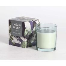 Scented candle in glass NATURE GREEN H9,5cm, Southern Night