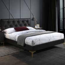 Bed POEM with mattress HARMONY TOP 160x200cm, dark grey