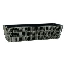 Flower box WICKER 60x19xH15cm, grey