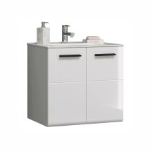 Washbasin cabinet with washbasin RIVA 62x47xH59cm, white high gloss