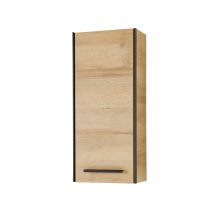 Верхний шкаф в ванную 395, 30x20xH70см, дуб/чёрный