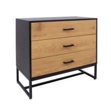 Sideboard AMSTERDAM 80x40xH75cm, oak/black