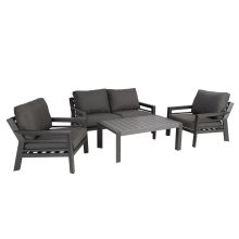 Garden furniture set TOMSON table, sofa and 2 chairs, grey