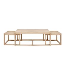 Coffee tables 3pcs CORNUS 51x56xH44cm, 51x56xH44cm, 120x60xH50cm, ash