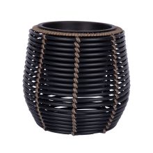 Кашпо WICKER D28x26см, черный/коричневый