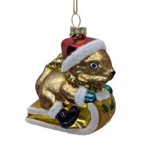 Jõuluehe JOY SQUIRREL 9cm, klaas