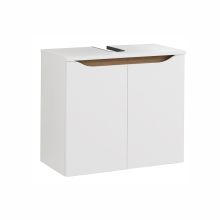 Washbasin cabinet 857, 60x33xH53cm, white gloss/oak