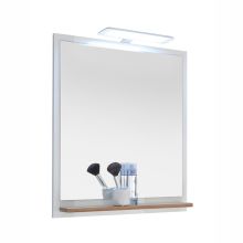 Bathroom mirror with shelf 09, 60x15,5x74,5cm, white / oak