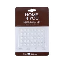Мебельные накладки для защиты пола D8мм x 35шт, прозрачный, силиконовые