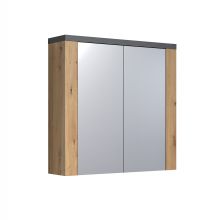 Mirrored cabinet FOLLOW 79x20xH78cm, oak/grey