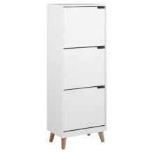 Shoe cabinet MITRA 47x30xH133,5cm, 3-drawer, white