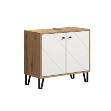 Washbasin cabinet TOUCH 69x33xH61cm, oak/white