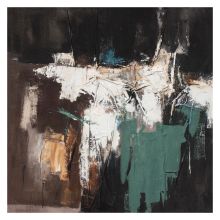 Oil painting 120x120cm, abstract evening