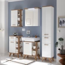 Bathroom set 923 white/oak, LED, with mirror cabinet