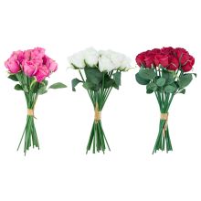 Artificial flower FLOWERLY 18pcs roses in bouquet, mix