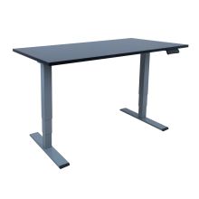 Desk ERGO OPTIMAL with 2 motor 140x80xH62-127cm, black/silver grey