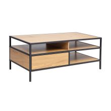 Coffee table HEDVIG with a drawer 100x50xH40cm, ash/black