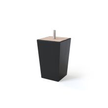 Wooden leg conical H12cm, 4pcs, black