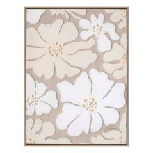 Painting with frame 60x80cm,  beige flowers