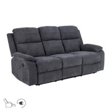Sofa MORA 3-seater recliner, dark grey