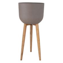 Plant holder SANDSTONE D40xH97cm, brown